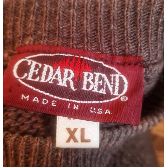 Vintage 1980s era men's brown pullover sweater Cedar Bend. Size XL/Extra Large - Picture 5 of 6